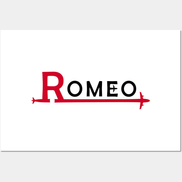 ROMEO Aviation Phonetic Alphabet Pilot Airplane Wall Art by For HerHim